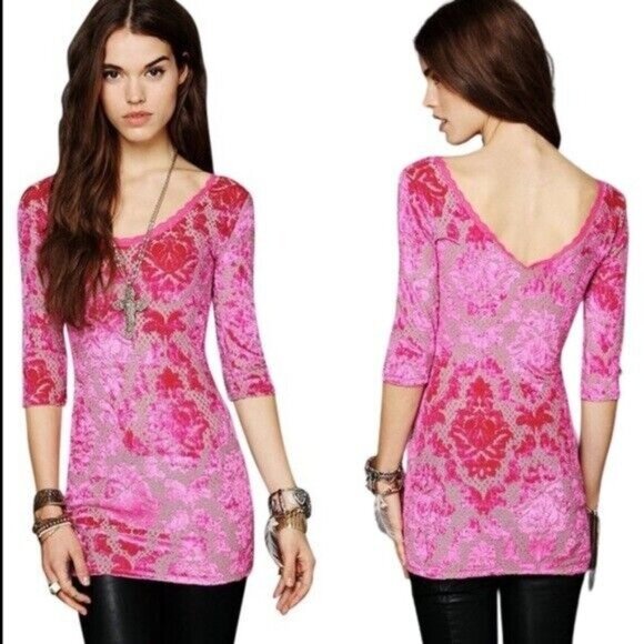 Free People Dresses & Skirts - Elegant Pink Floral Women's Dress